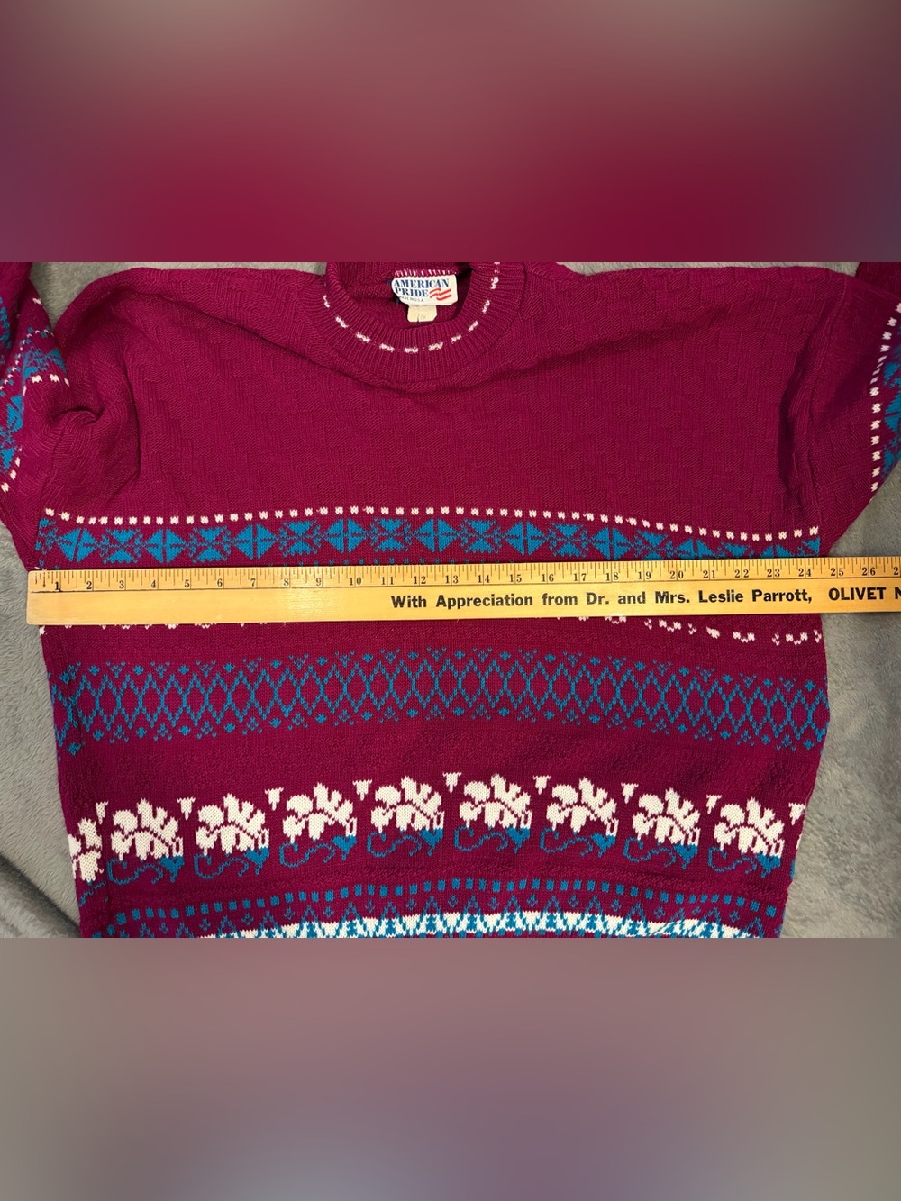 Vintage American Pride Sweater  Geometric Granny Size 22W